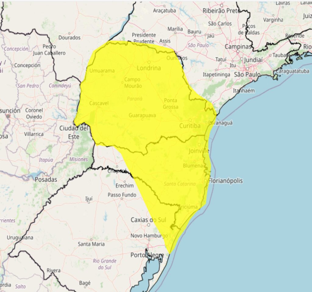 Alerta Inmet para forte tempestade até a madrugada dessa 3°feira, 24