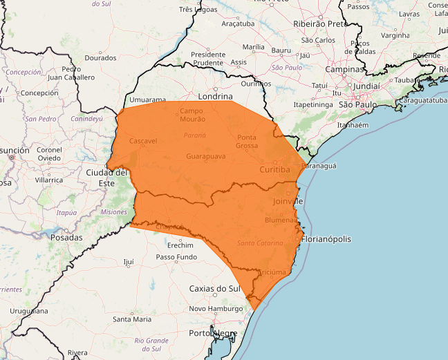 Alerta Inmet para forte tempestade de entre os dias 01 e 04