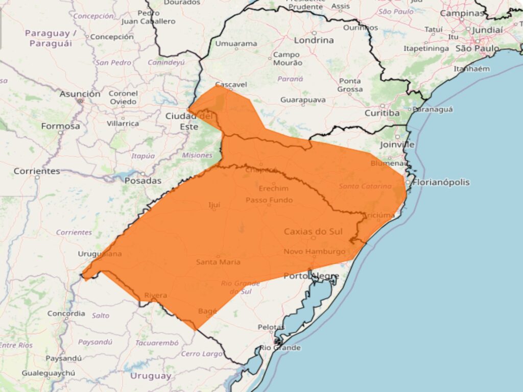 Alerta Inmet para forte tempestade nos dias 16 e 17, veja as regiões