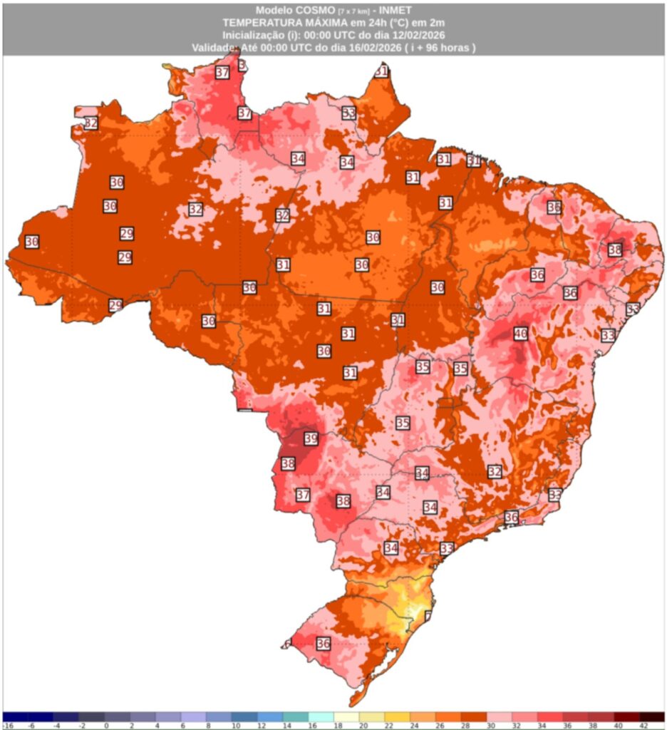 Alerta Inmet para chuvas intensas e forte calor durante o carnaval