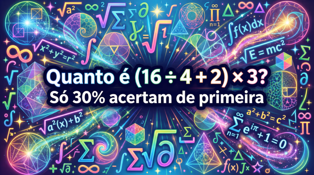 Quanto é (16 ÷ 4 + 2) × 3? Só 30% acertam de primeira