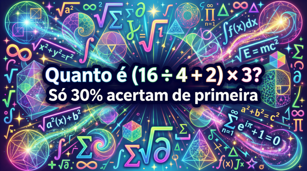 Quanto é (16 ÷ 4 + 2) × 3? Só 30% acertam de primeira