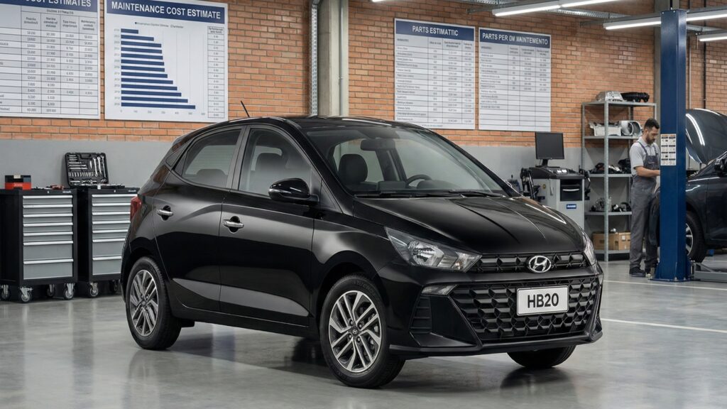 Carro hyundai HB20 em oficina meânica
