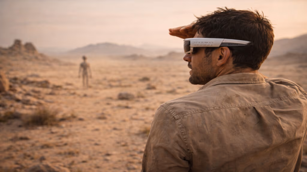 Homem compra óculos de IA e acaba vagando no deserto em busca de alienígenas