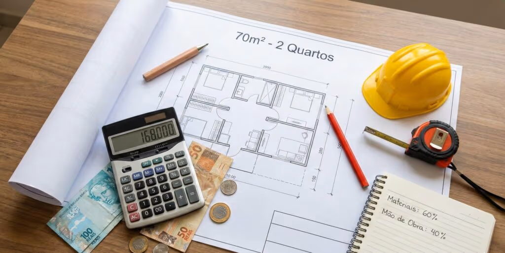 Quanto custa construir uma casa de 70 m² popular no Brasil em 2026?
