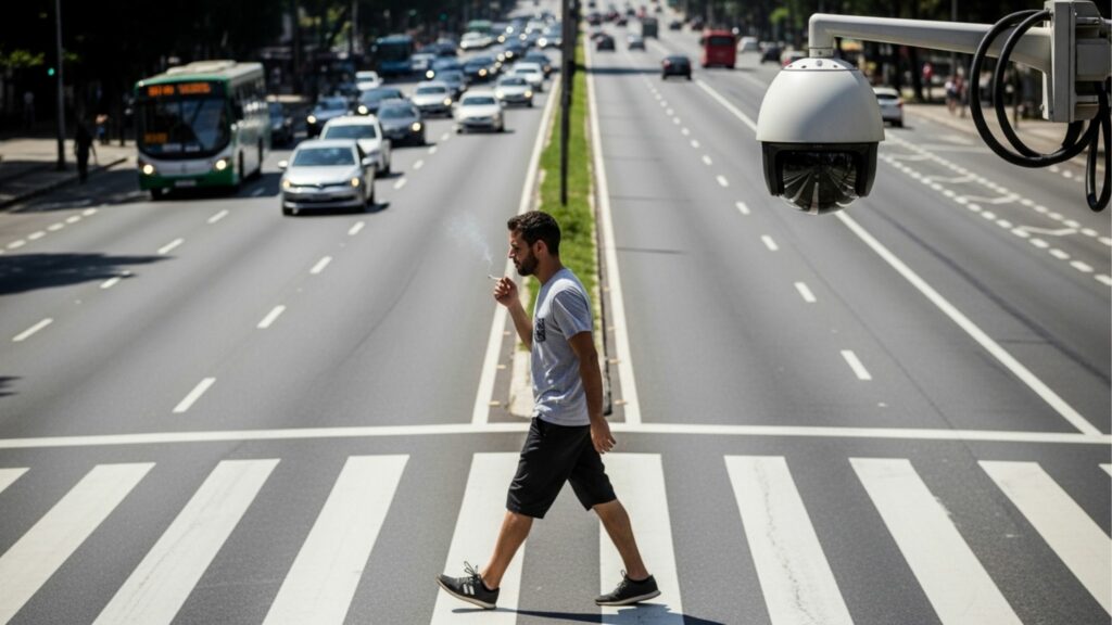Fumantes serão flagrados por câmeras e multados, de acordo com novas disposições do Código Administrativo