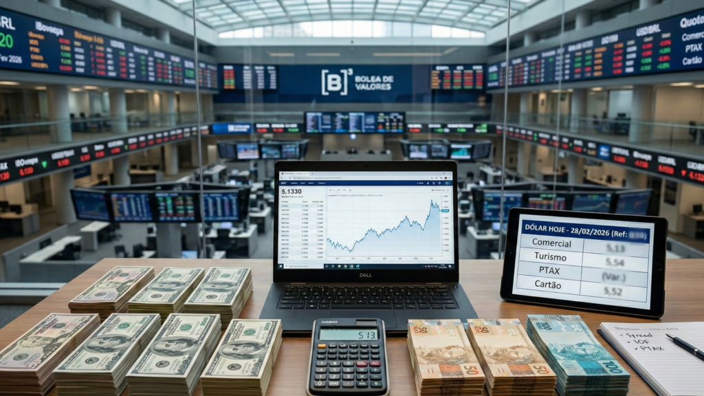 Quanto custa o dólar hoje, 28/02? Entenda por que a taxa muda no cartão, no turismo e no seu banco