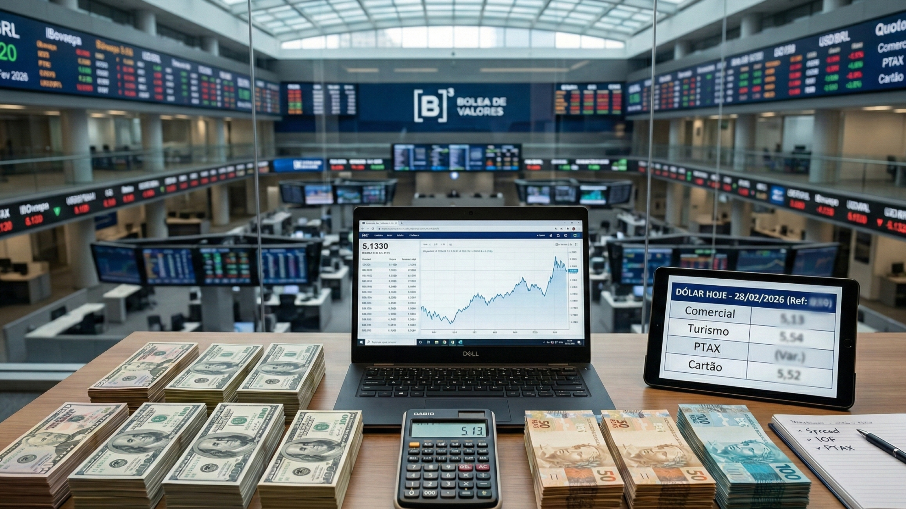 Quanto custa o dólar hoje, 28/02? Entenda por que a taxa muda no cartão, no turismo e no seu banco