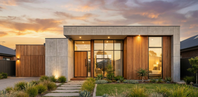 Exterior de casa com 120 metros quadrados de área