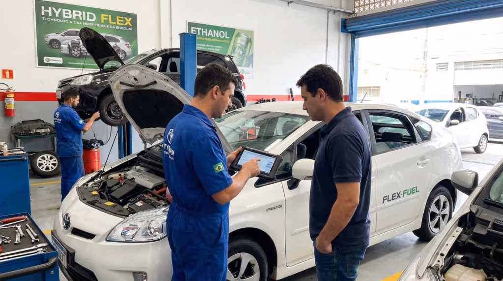 Motor híbrido flex pode ser a solução mais inteligente para o Brasil na transição para a eletrificação