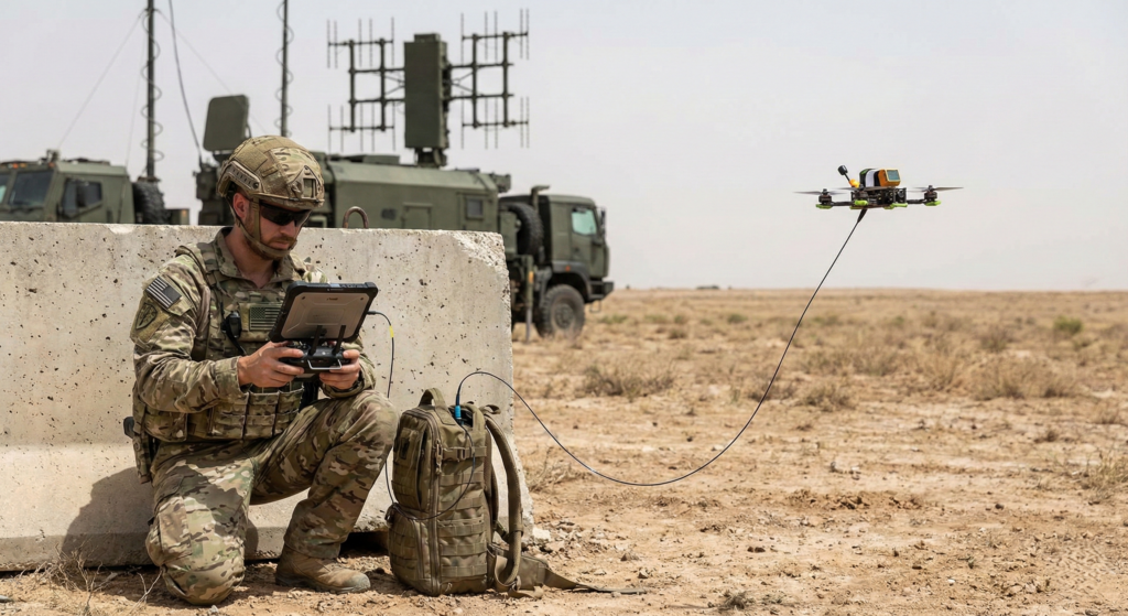 Interferência foi driblada com o uso de cabos de fibra óptica