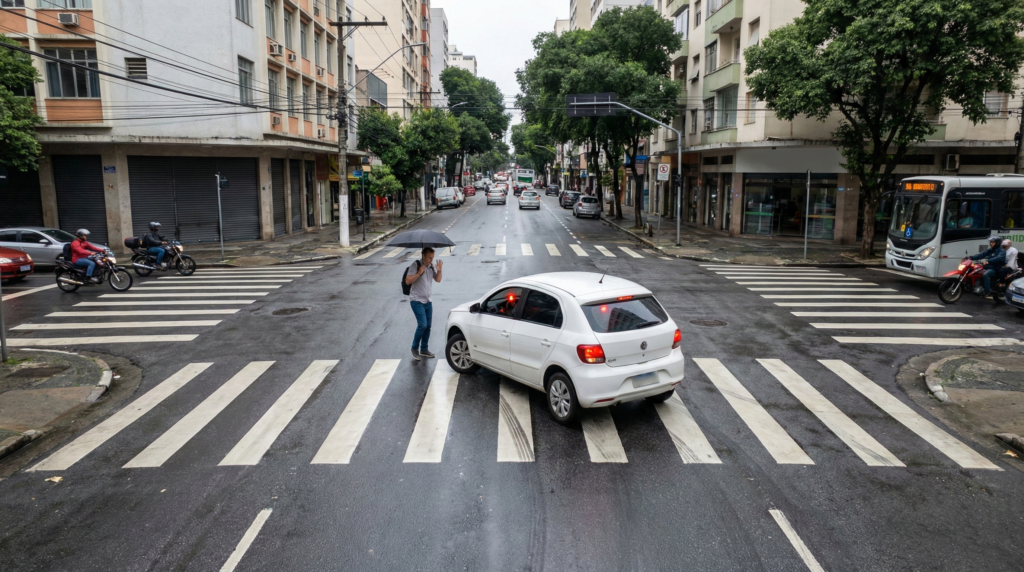 A tecnologia ADAS analista e detecta impactos iminentes, auxiliando na frenagem e controle do veículo