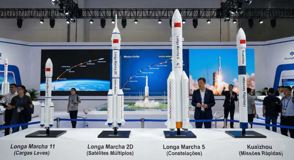 A China conta com vários tipos de foguetes, cada um com um objetivo diferente