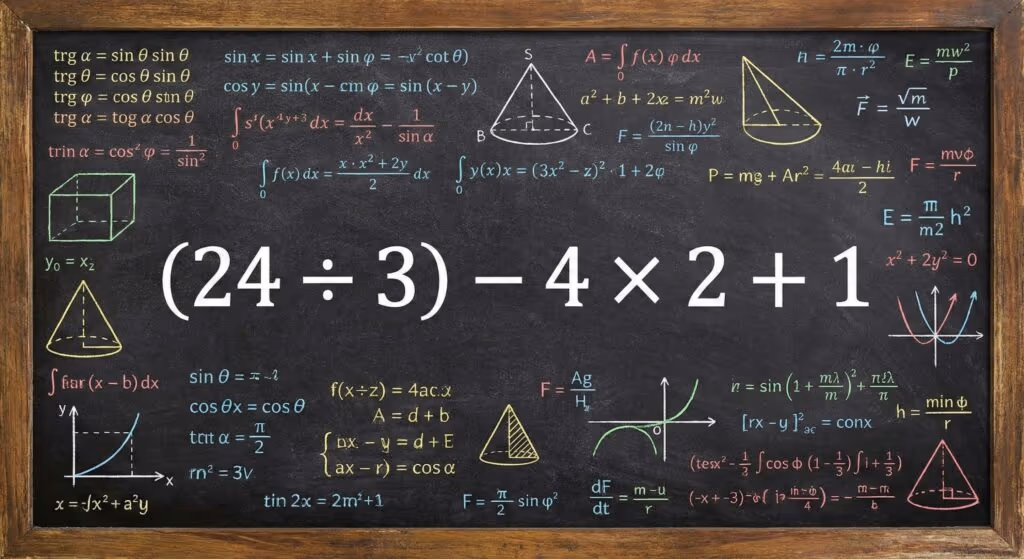 Você consegue resolver (24 ÷ 3) – 4 × 2 + 1 em menos de 23 segundos?