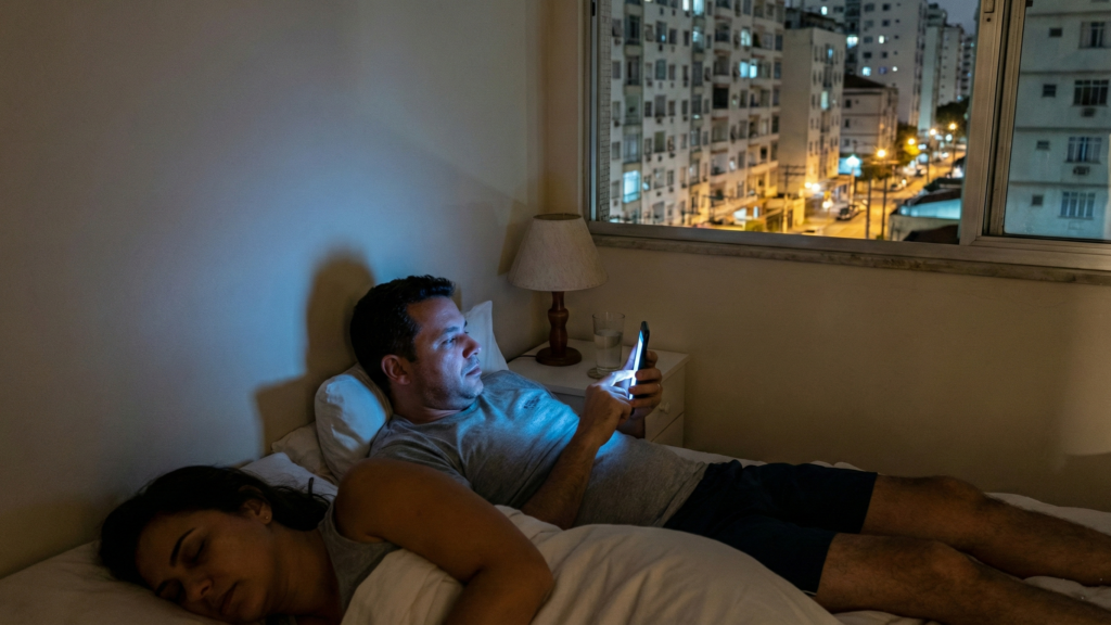 A luz azul do celular "ativa" nosso cérebro, atrapalhando nosso sono