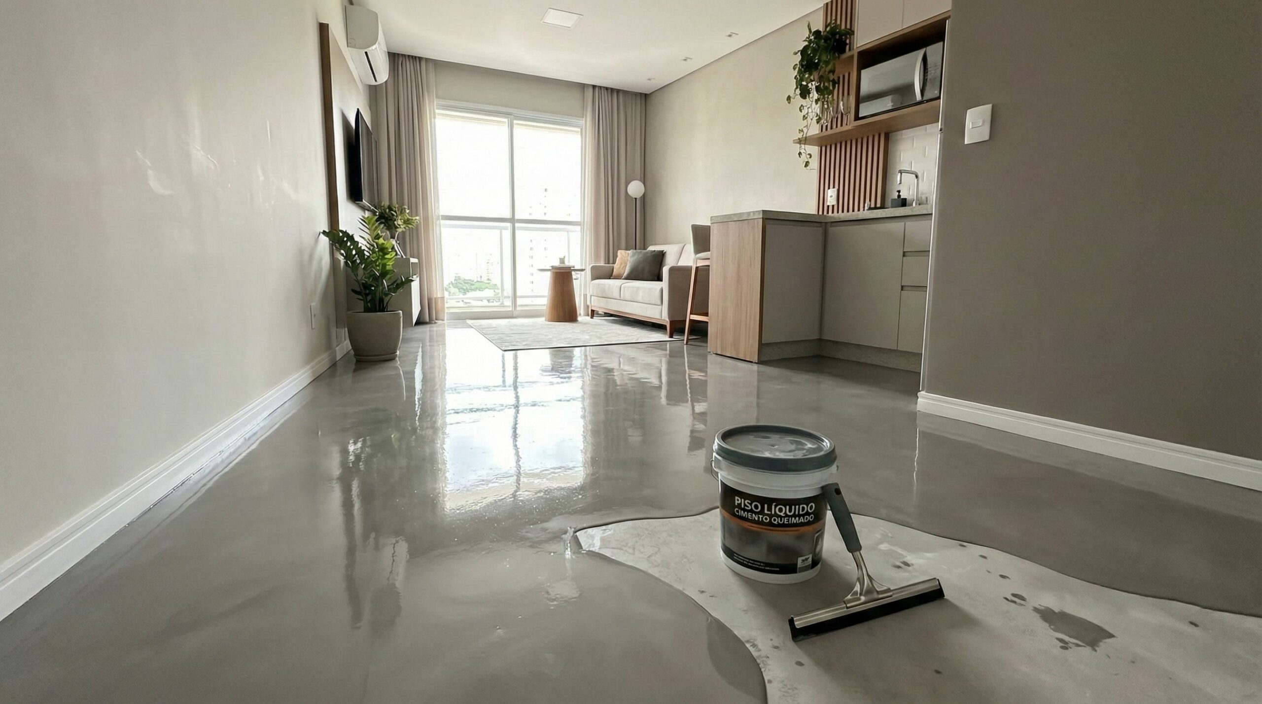 Como fazer cimento queimado com piso líquido e salvar seu chão