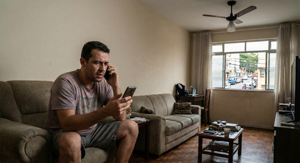 O golpista tenta te convencer com alguma historinha, só pra conseguir ficar com sua entrega