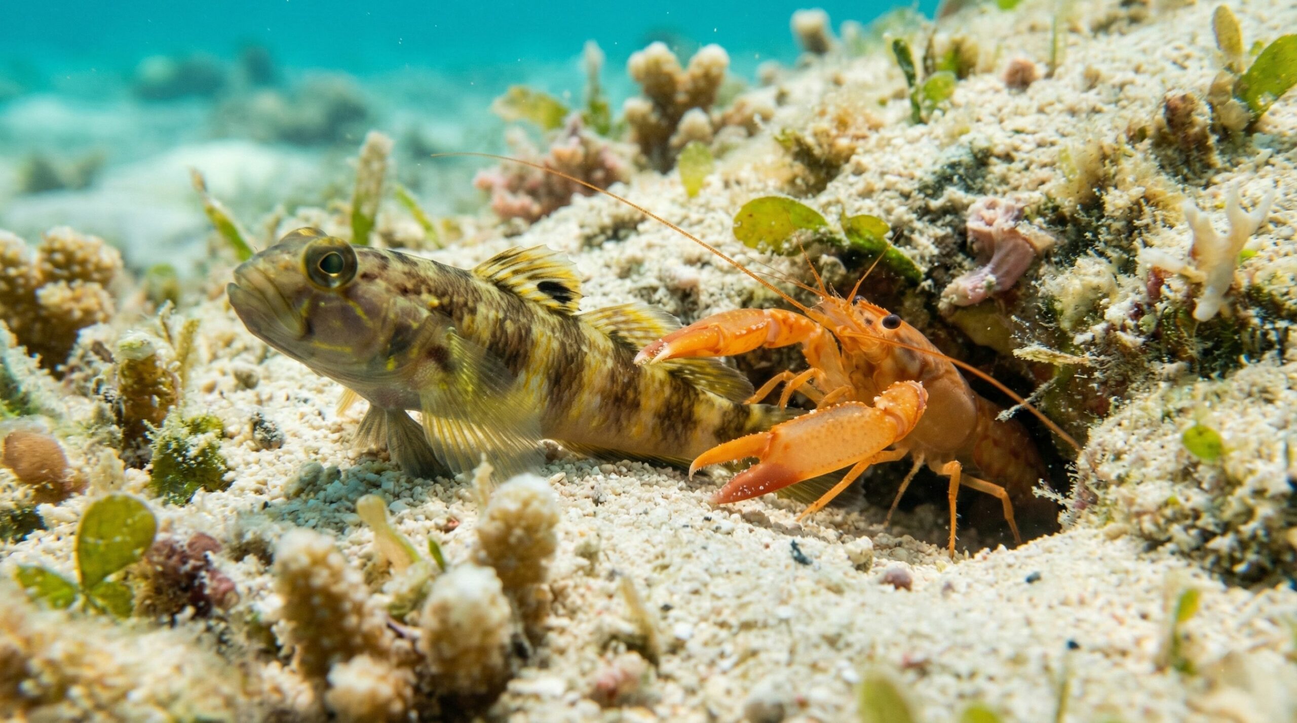 O que significa a amizade entre esse gobídeo e um camarão pistola segundo estudos marinhos