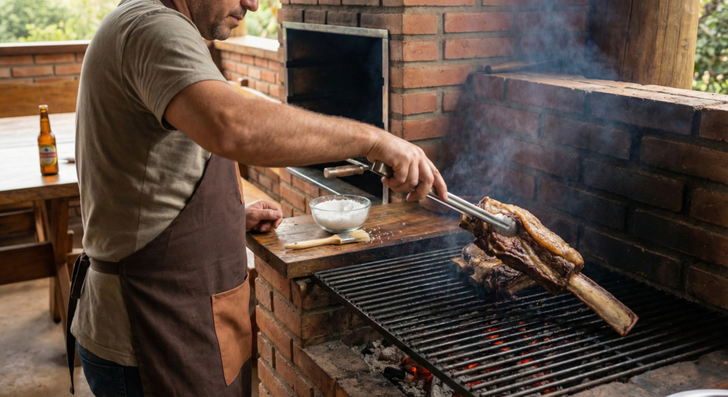Paciência é a chave para se ter uma bela costela assada