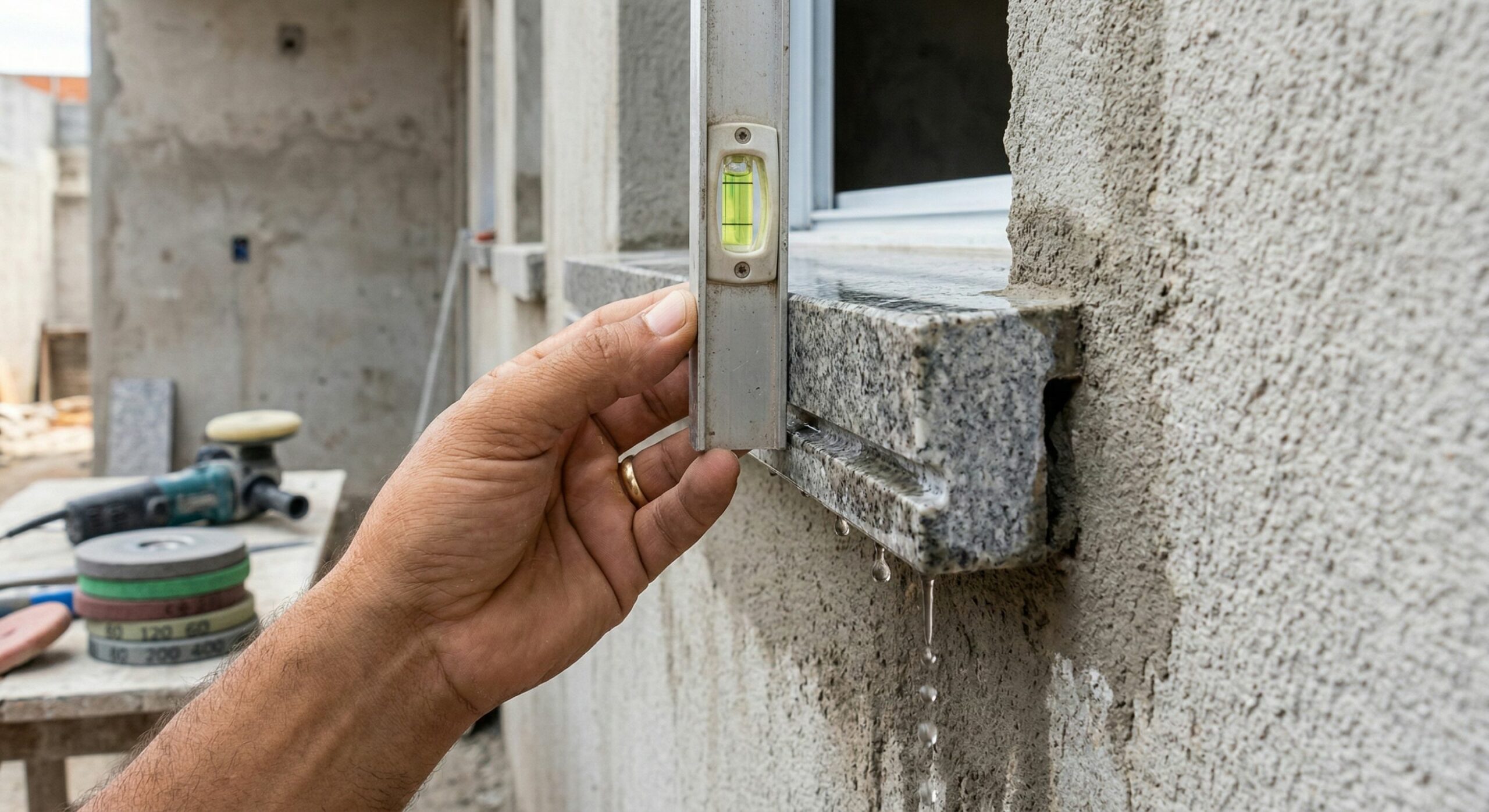 Adeus mancha na parede: essa pingadeira de granito bem assentada impede infiltração e retrabalho