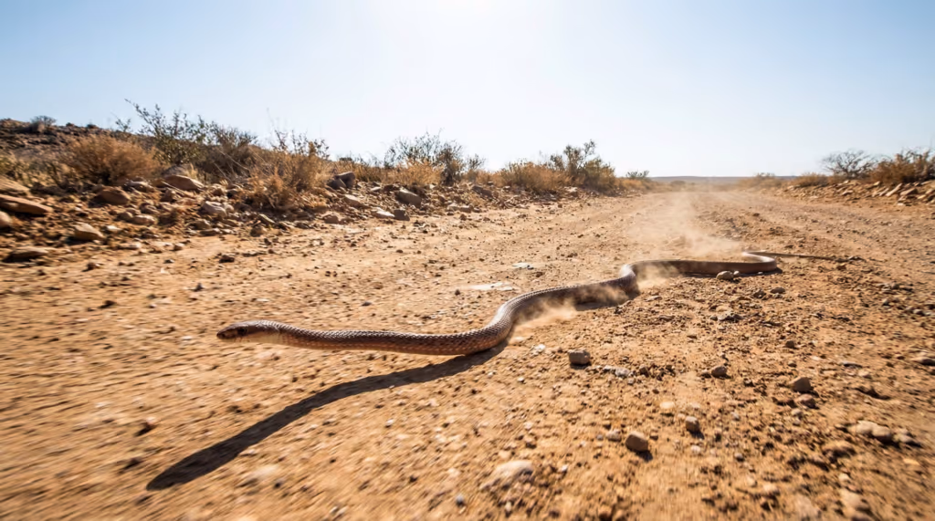 Cobra é flagrada se movendo em velocidade acima de 20 km/h