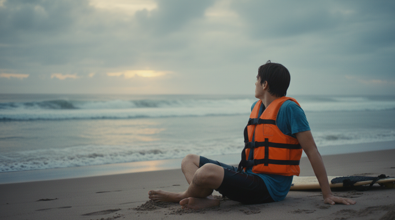 Herói de 13 anos nada 4 horas em mar furioso para salvar a família