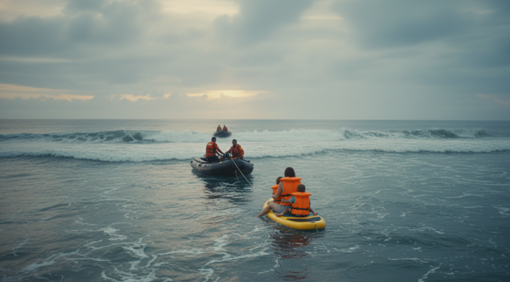 Herói de 13 anos nada 4 horas em mar furioso para salvar a família