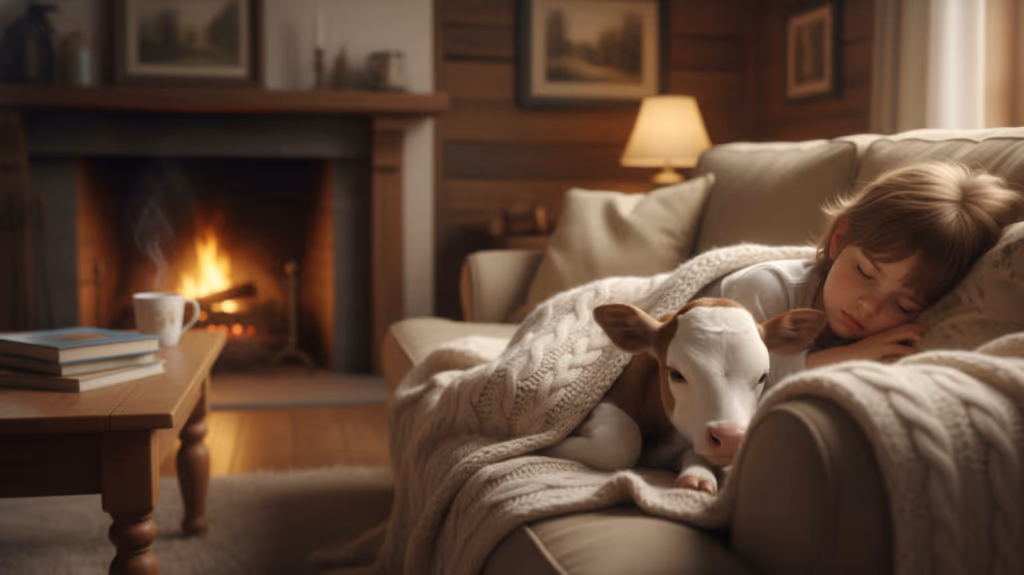 Uma noite congelante, um bezerro frágil e o cuidado que comoveu o mundo