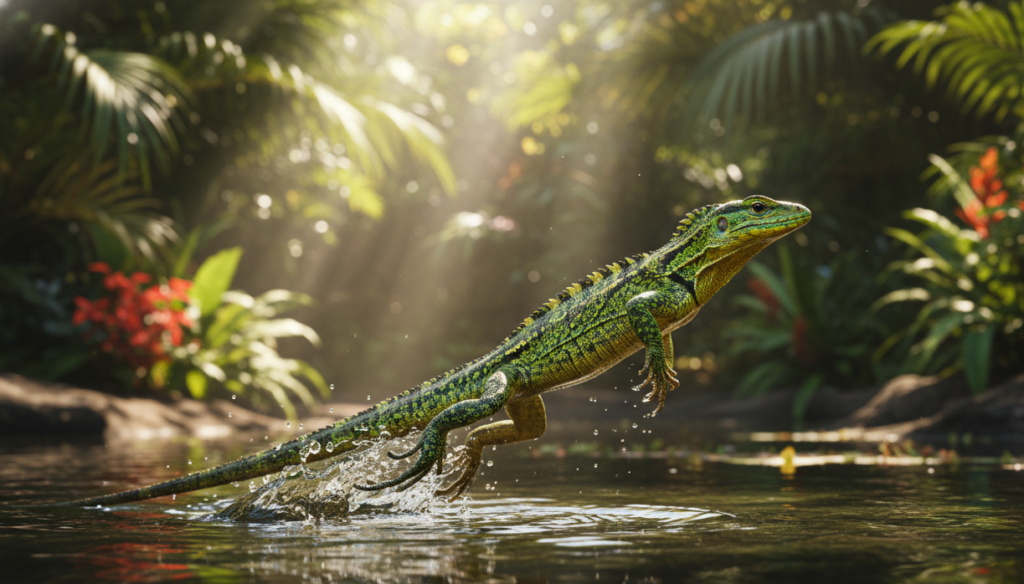 Basilisco "Jesus Cristo", o lagarto que corre sobre a água