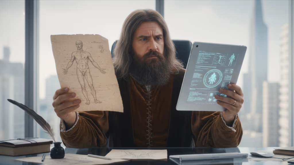 Leonardo da Vinci: “Quem pouco pensa, muito erra.”