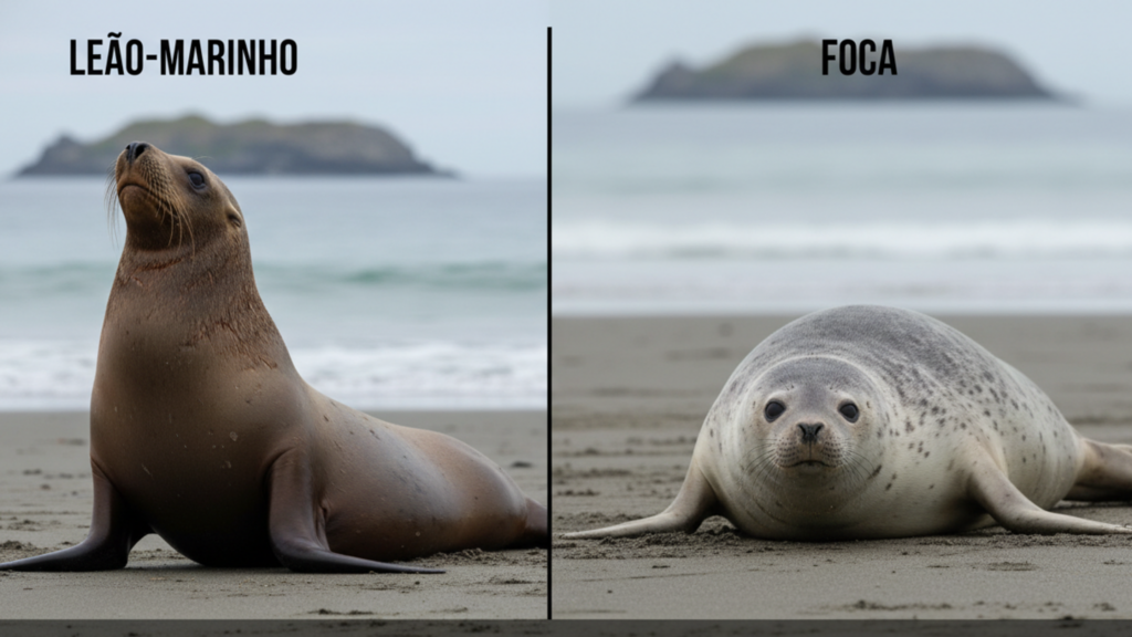 Qual é a diferença entre foca e leão-marinho?