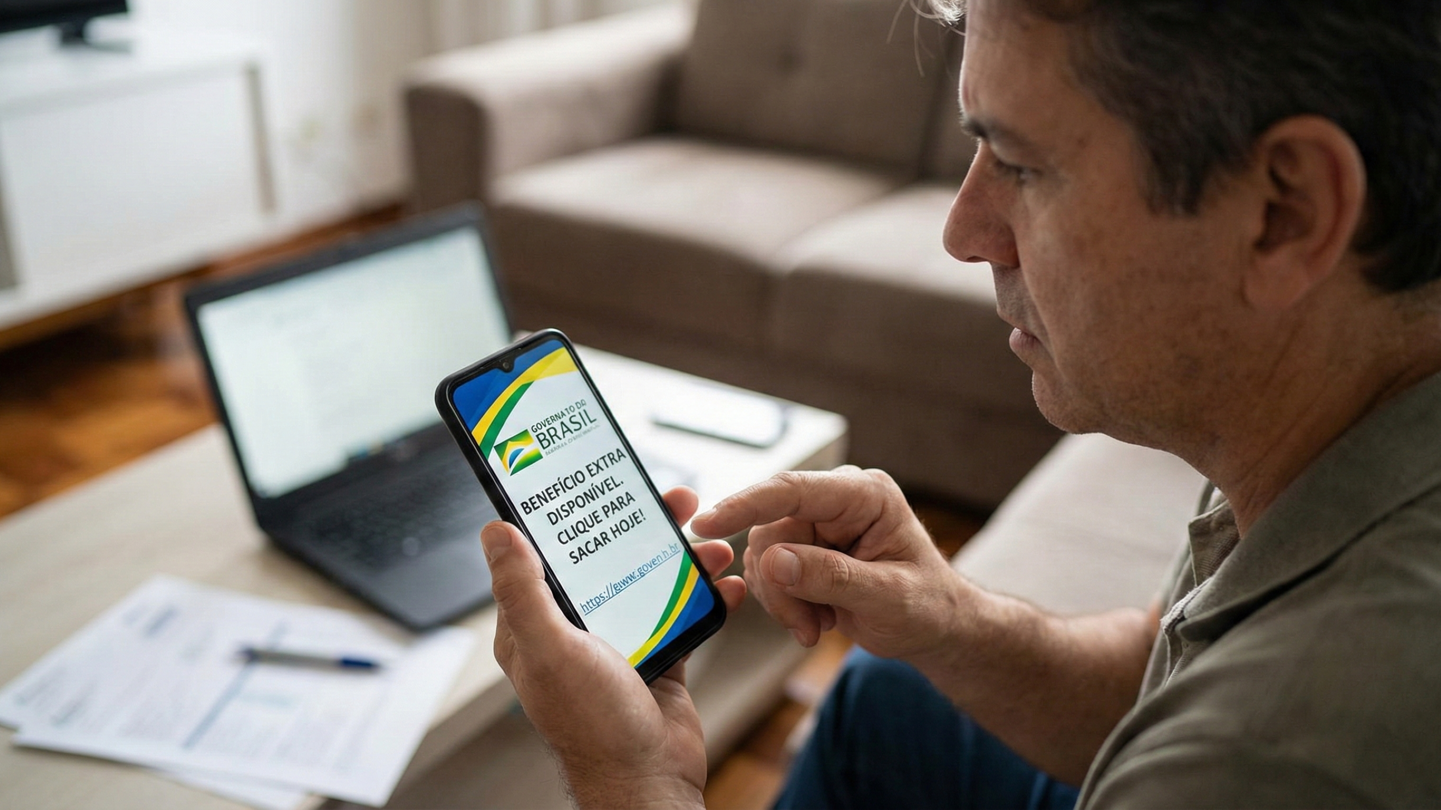 “Você foi selecionado” virou armadilha: entenda o golpe que copia páginas oficiais e rouba dados rápido