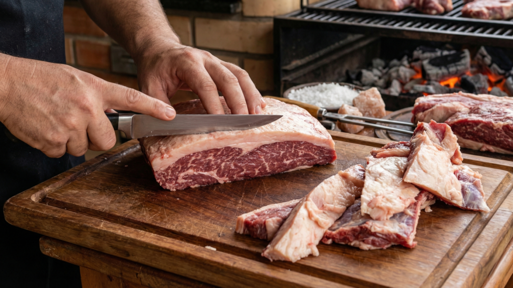 A gordura que você deve manter na carne e a que precisa sair antes da brasa para não ressecar nem virar labareda