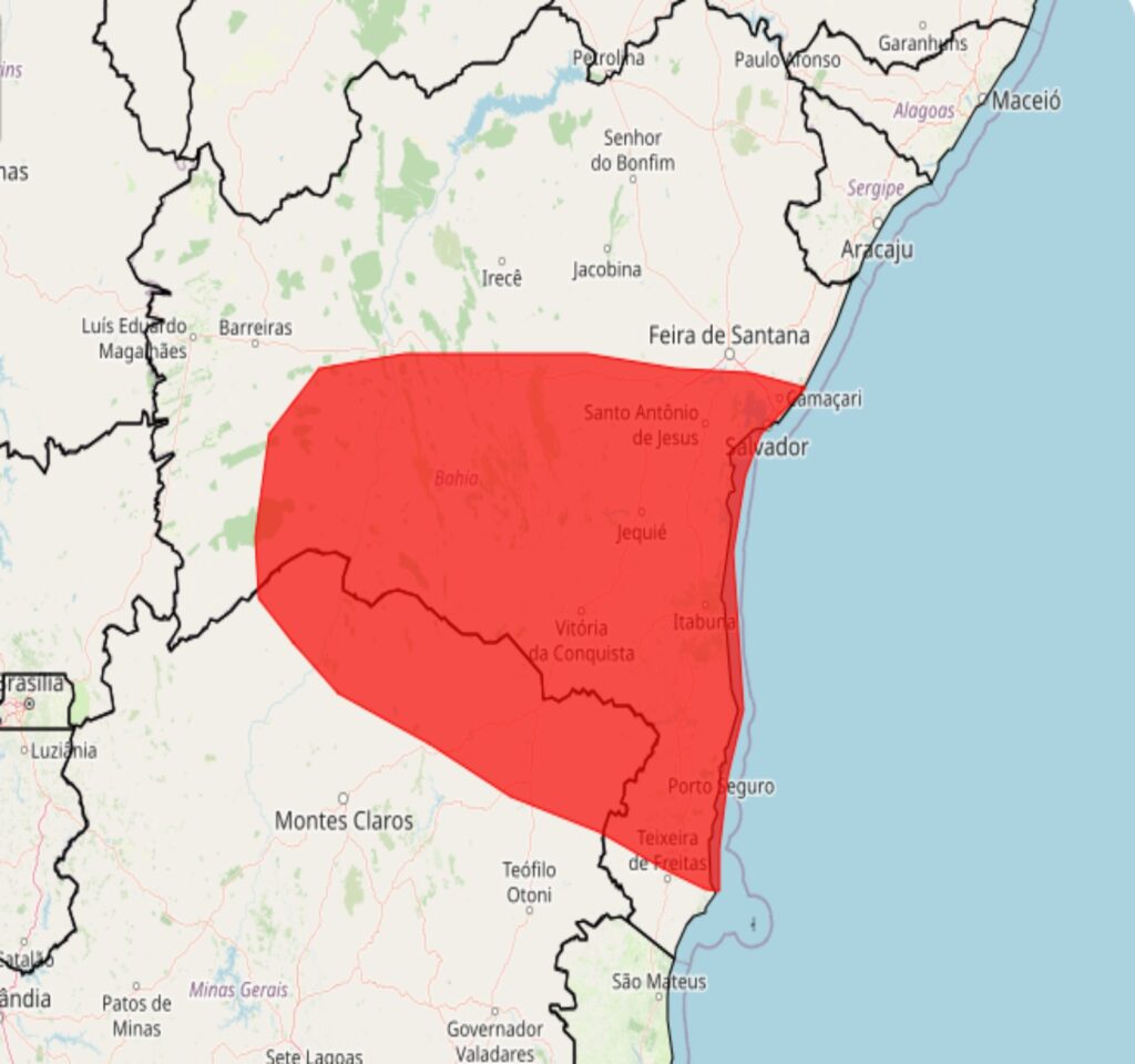 INMET emite alerta vermelho para fortes chuvas neste sábado, 08; veja as áreas afetadas