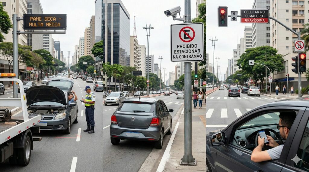 Infrações que podem levar a multa com seu carro no trânsito