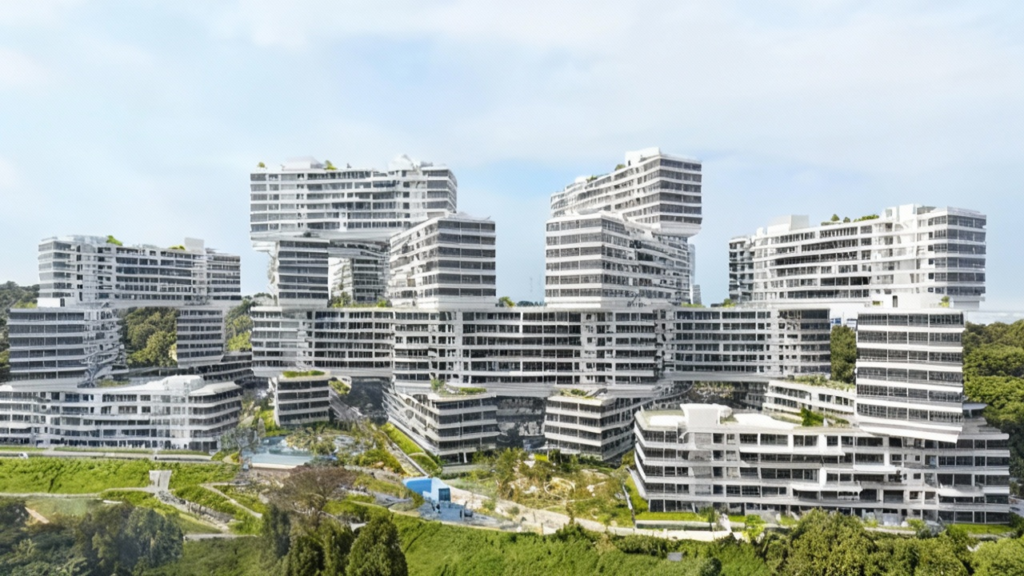 Empreendimento Interlace é uma cidade dentro de uma cidade feita com 31 blocos em formato hexagonal e se apresenta como complexo residencial mais vanguardista do planeta