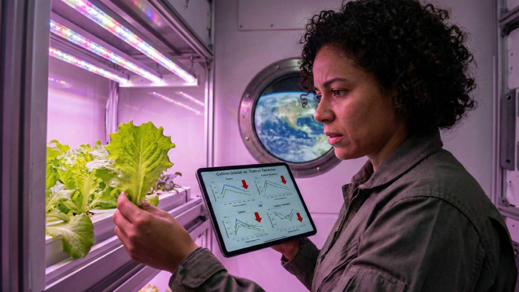 NASA cultivou alface no espaço e o que apareceu nos dados não era parte do plano