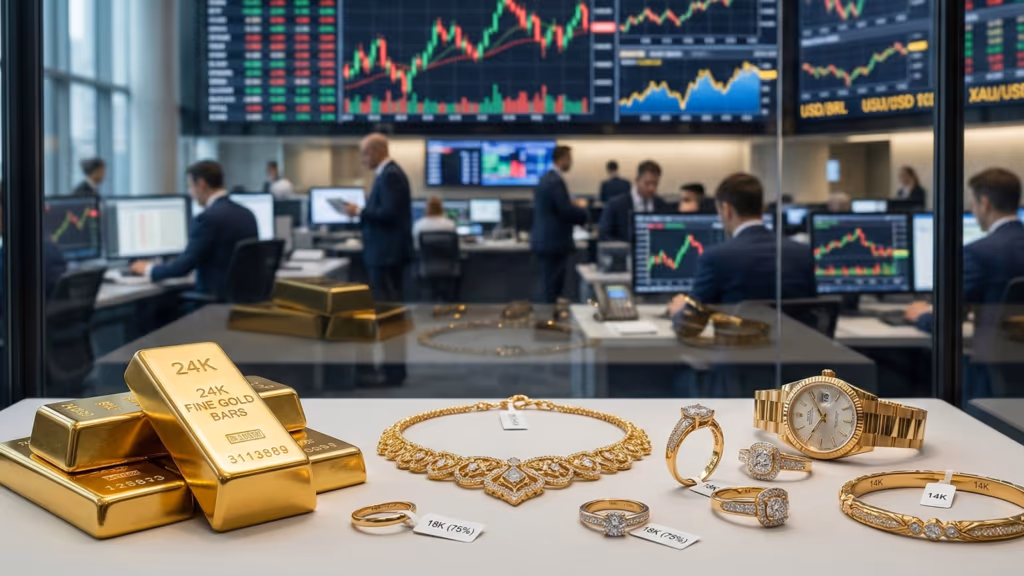 Quanto custa o ouro hoje, 27/02, no Brasil? Por que o valor muda na hora de comprar ou vender