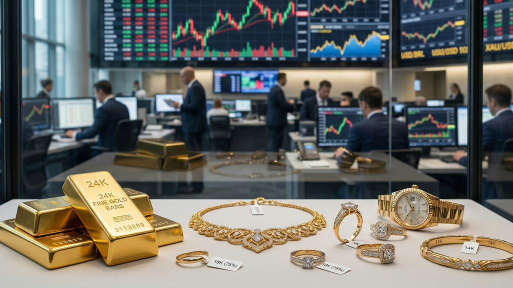 Quanto custa o ouro hoje, 27/02, no Brasil? Por que o valor muda na hora de comprar ou vender