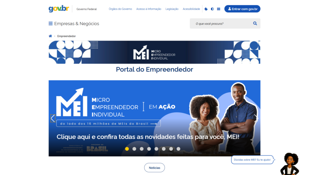 Processo todo pode ser feito pelo Portal do Empreendedor - Reprodução/Gov.br