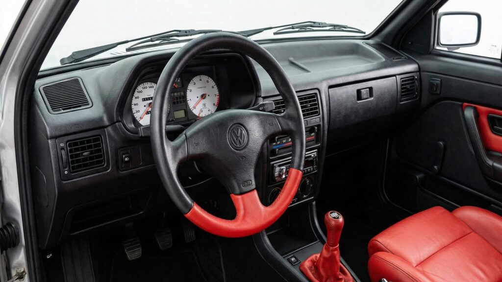 Representação de interior do VW Gol GTI 1995 criada com auxílio de IA