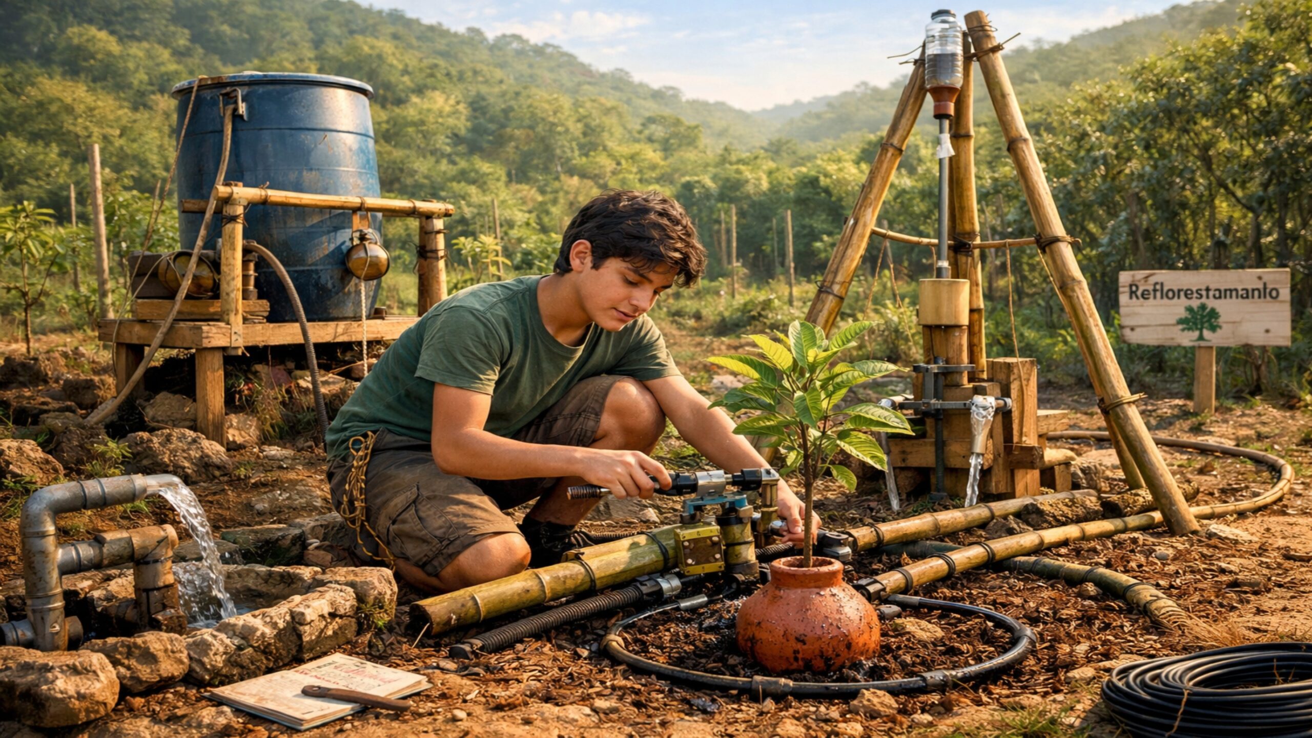 Sistema de irrigação automática sem energia gera água direto nas raízes