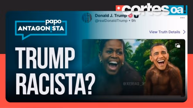 Trump posta vídeo com casal Obama como macacos