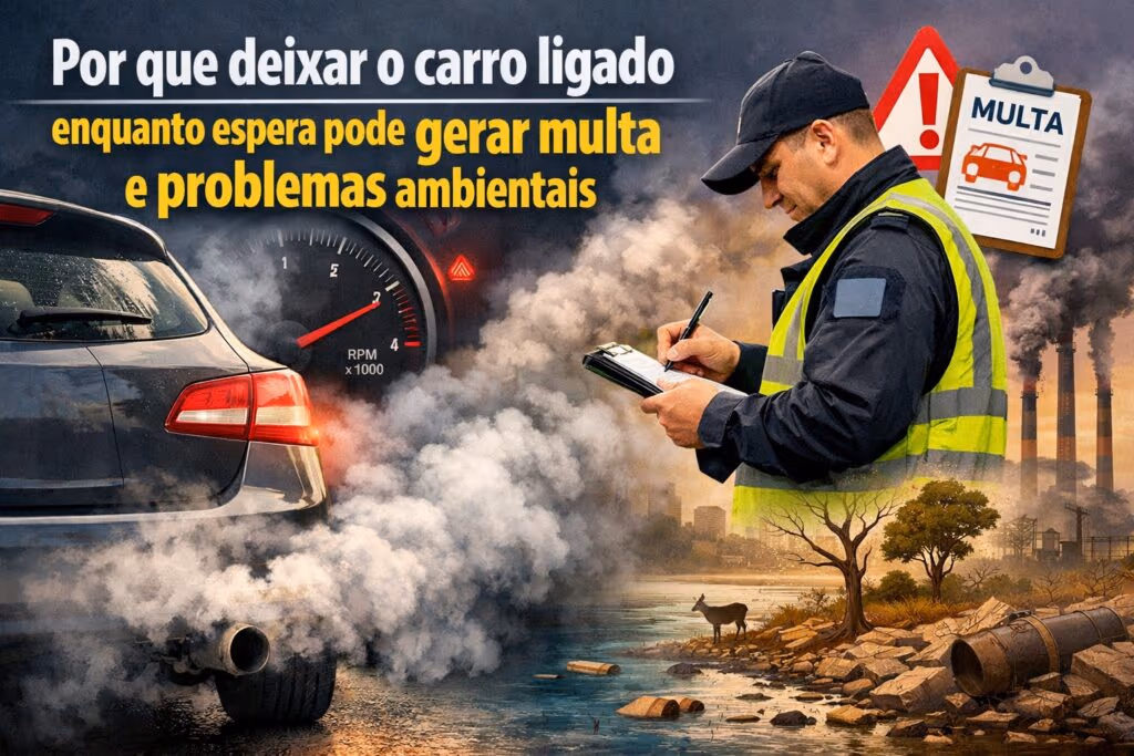 Por que deixar o carro ligado enquanto espera pode gerar multa e problemas ambientais