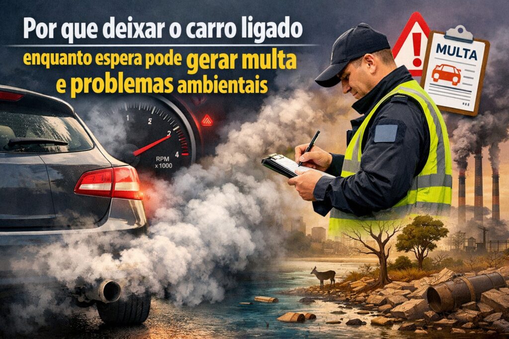 Por que deixar o carro ligado enquanto espera pode gerar multa e problemas ambientais