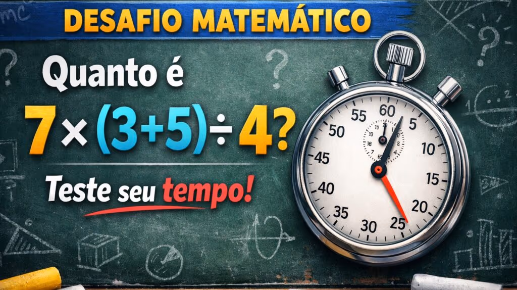 Quanto é 7 × (3 + 5) ÷ 4? Teste seu tempo!