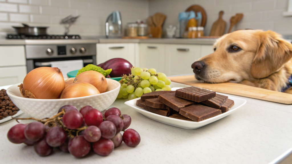 7 Alimentos comuns na sua cozinha que podem ser fatais para o seu cão