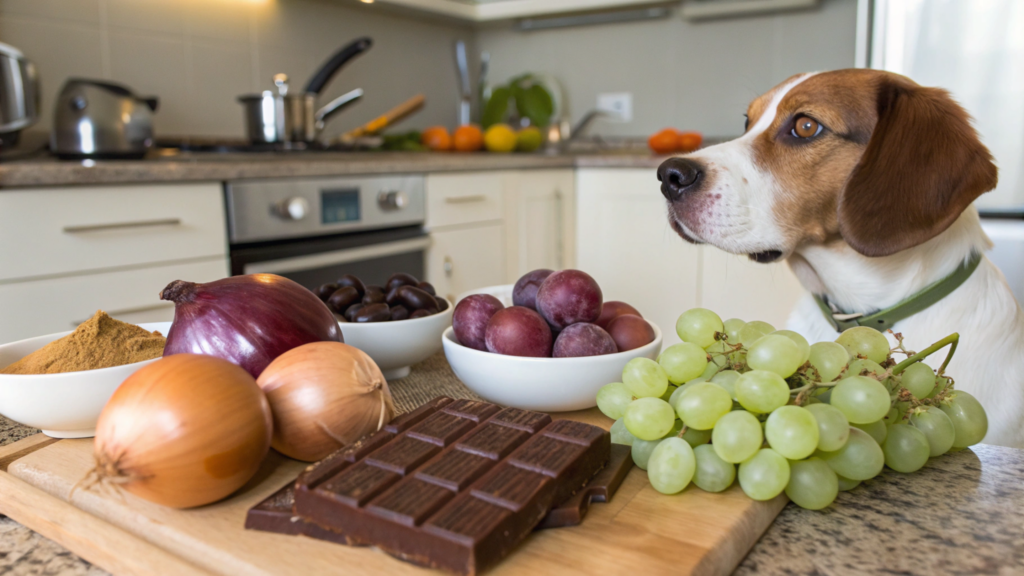 7 Alimentos comuns na sua cozinha que podem ser fatais para o seu cão