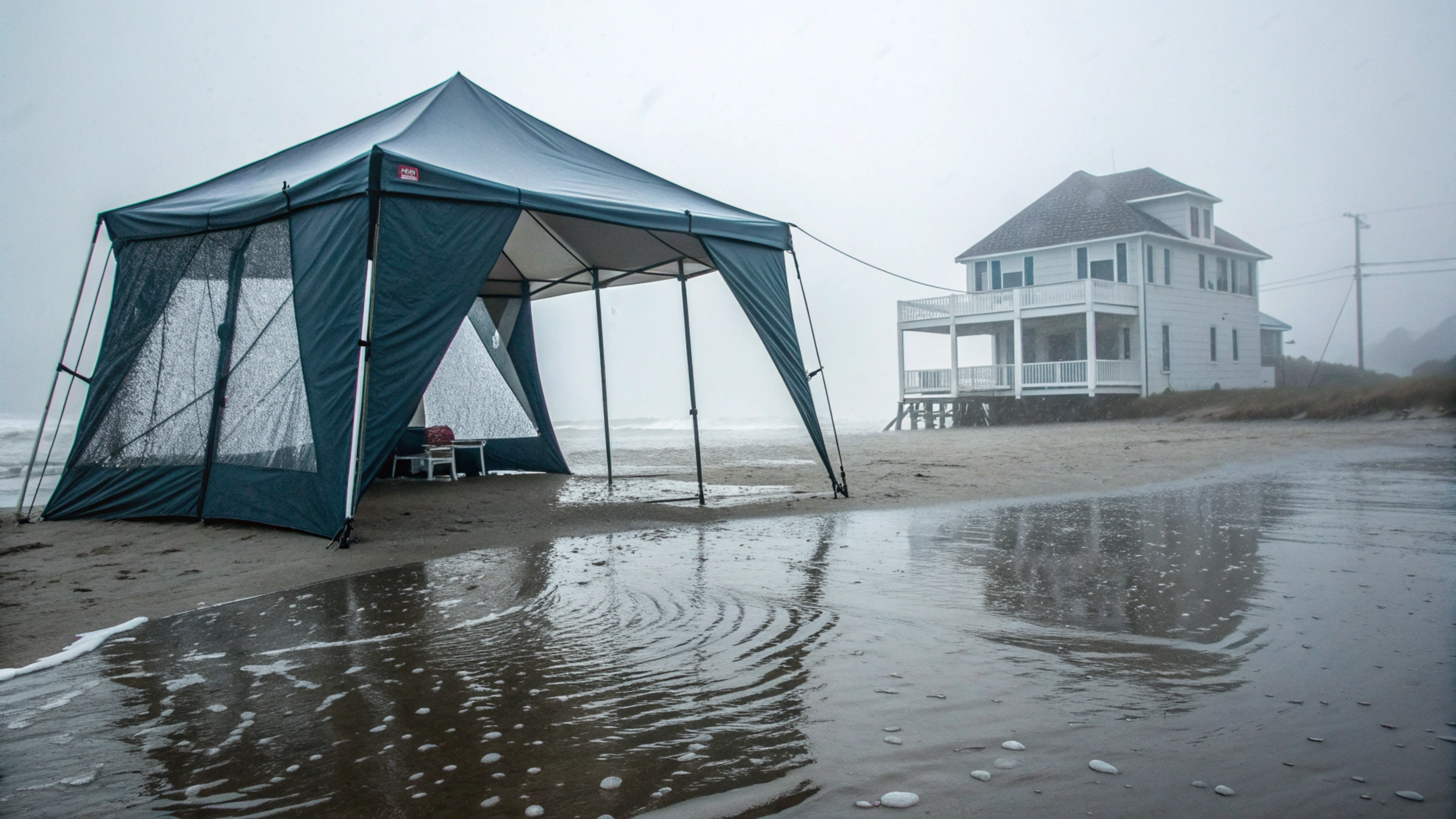 Como é acampar na barraca que é maior que uma casa em um dia chuvoso