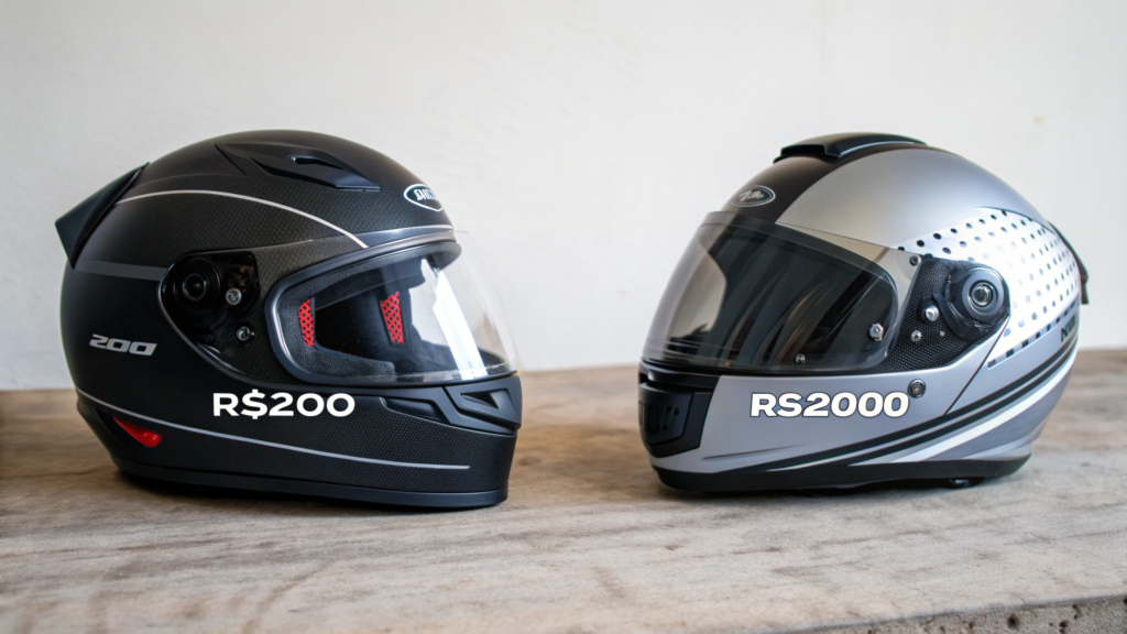Capacetes de R$200 e R$2.000: o que muda de verdade na proteção da sua cabeça